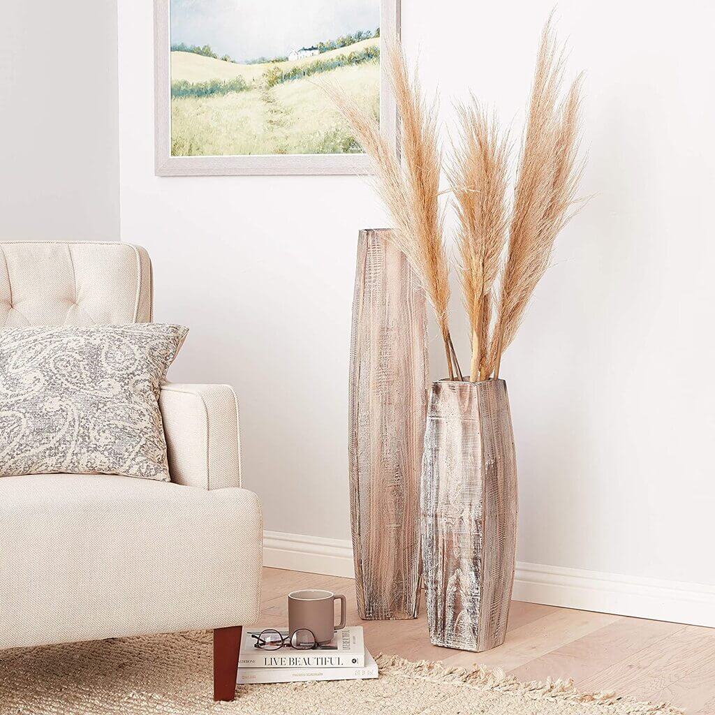 Fill a Statement Vase With Dried Pampas Grass Decor