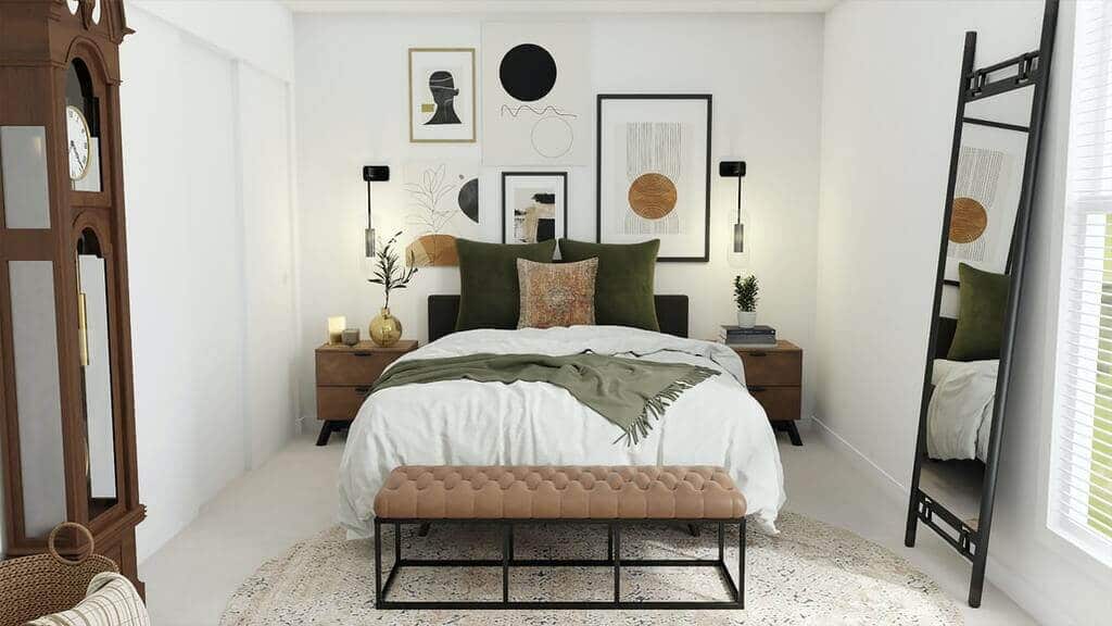 Subtle Shades for Small Bedrooms with Large Beds