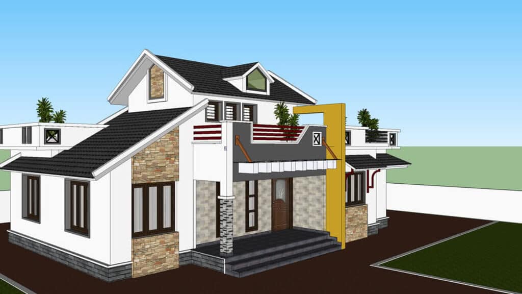 village house front design images