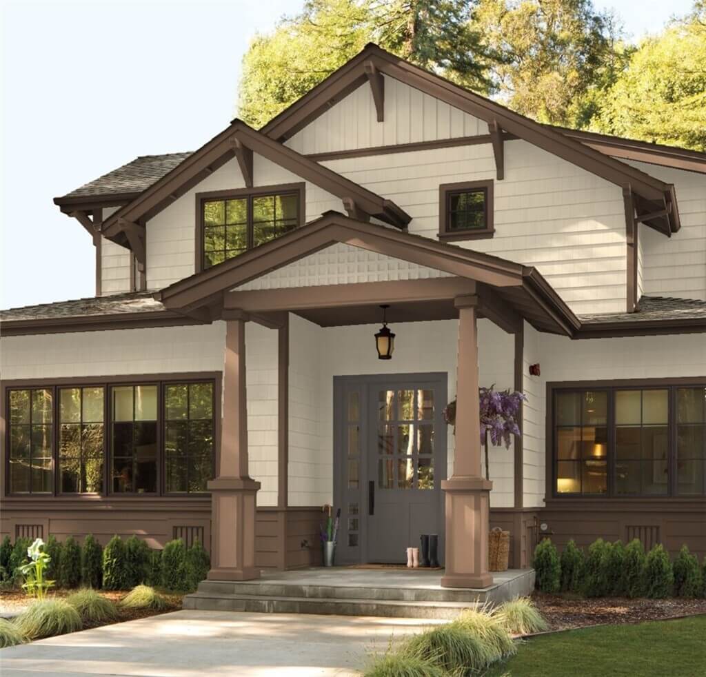 Exterior Paint Color Combination with Benjamin Moore's Grant Beige