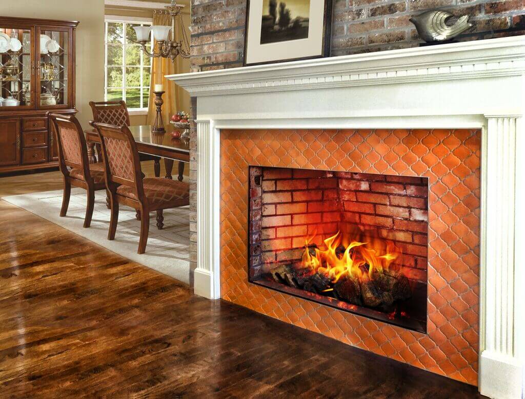 Terracotta for the Win fireplace tile