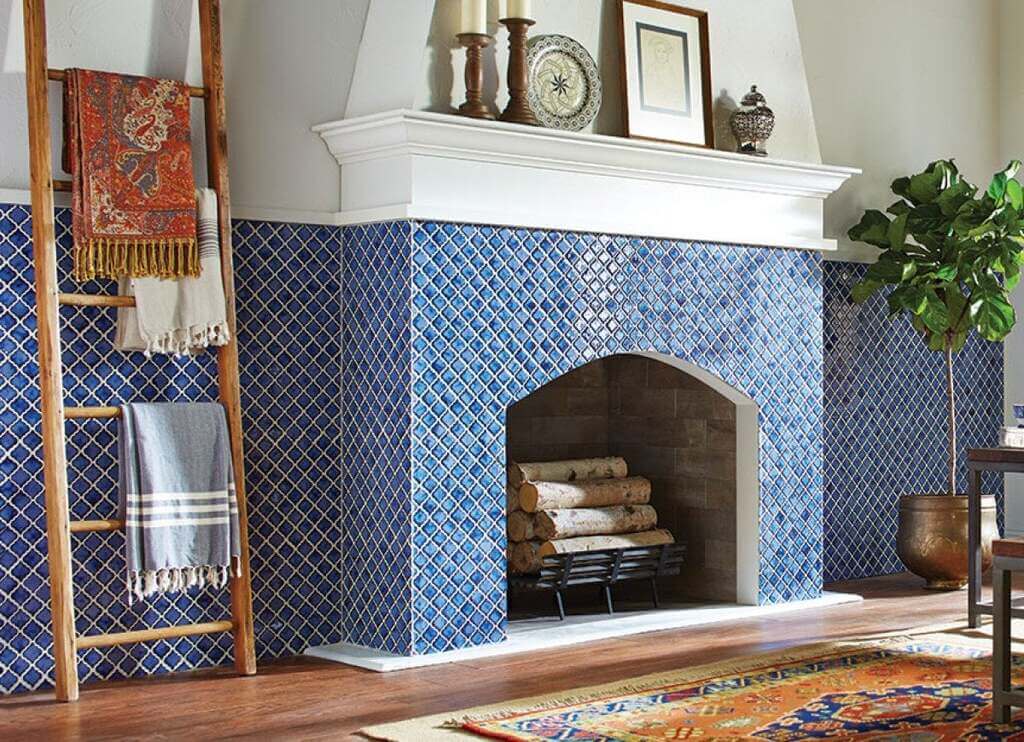 Fireplace Tile Ideas: Colorful Tiles