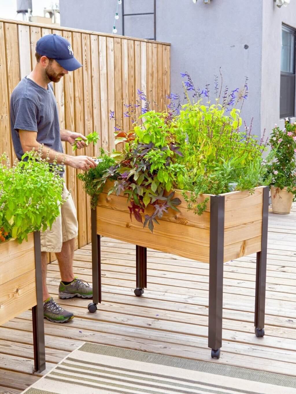 Portable Planters for  Inexpensive Raised Garden Bed Ideas 