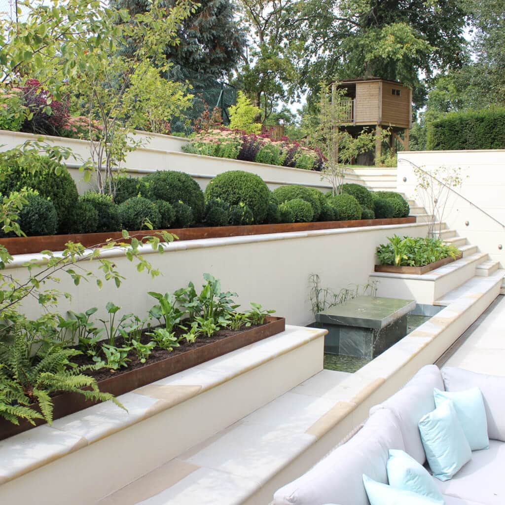 Sit and Chill in sloped garden ideas on a budget