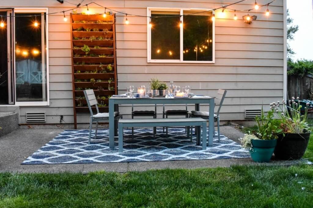 Summertime Deck and Patio Ideas with Add an Outdoor Rug