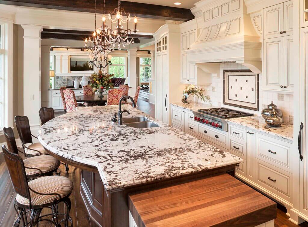 elegant white granite countertops