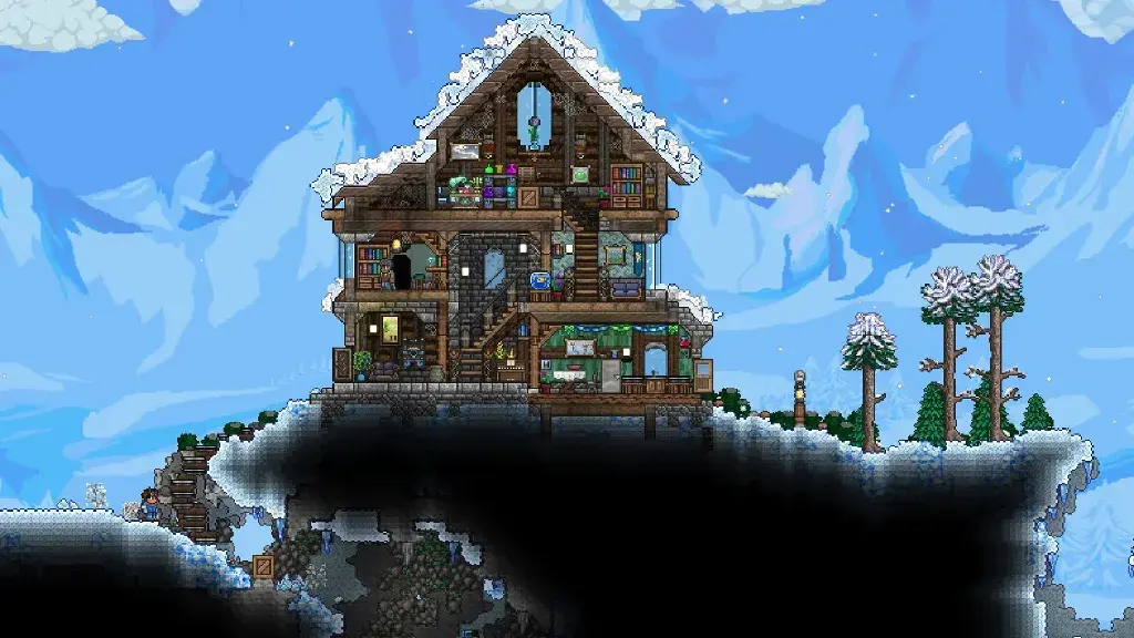 Terraria Winter Cabin Design