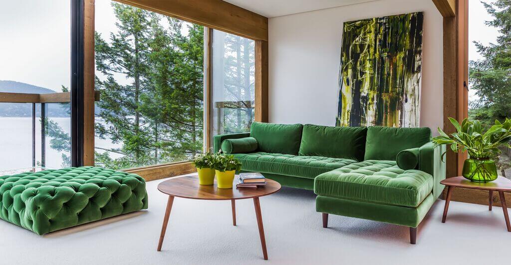 pair of green couch living room