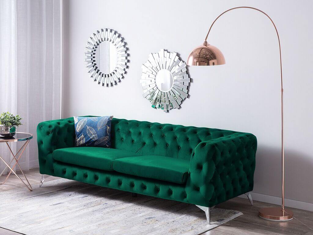 velvet green couch