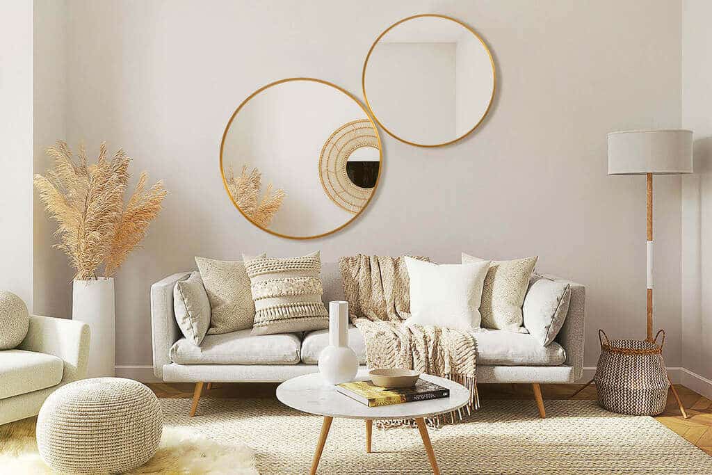 Living room deals mirror decor