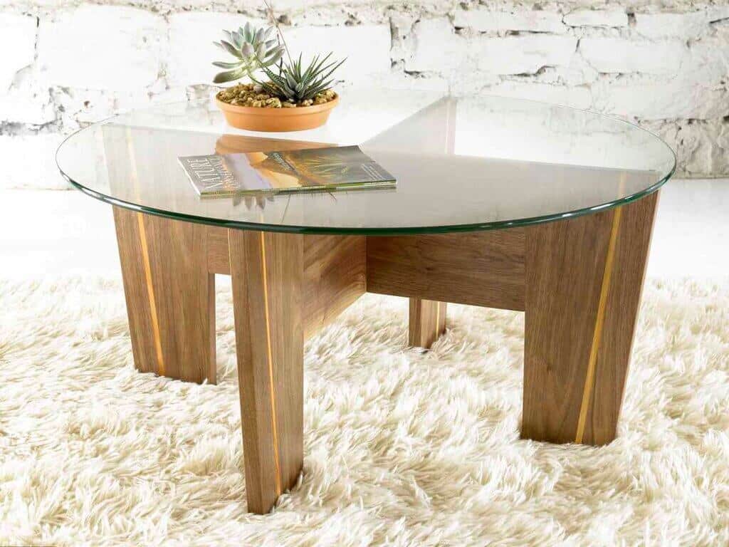 Polished and Glass Coffee Table
