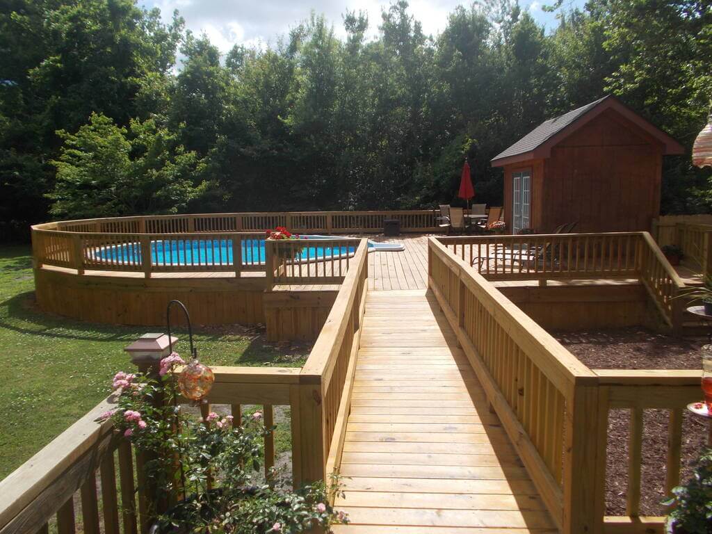 The Bridged Above Ground Pool With Deck
