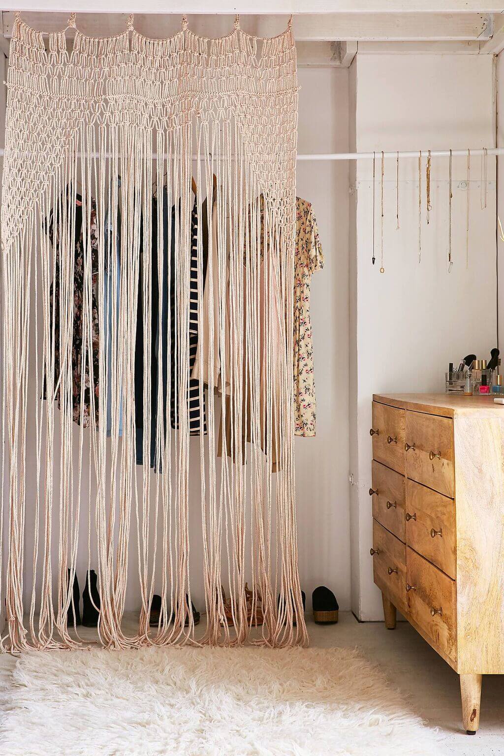 Macrame closet door