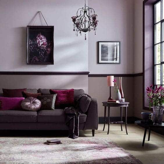 Black and White Room with Plum Interior