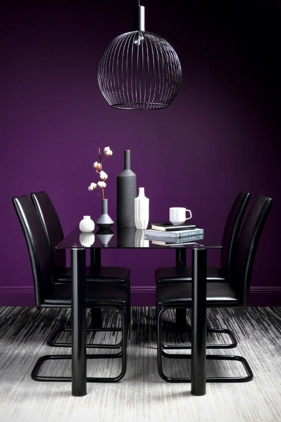 Black with Eggplant home interior