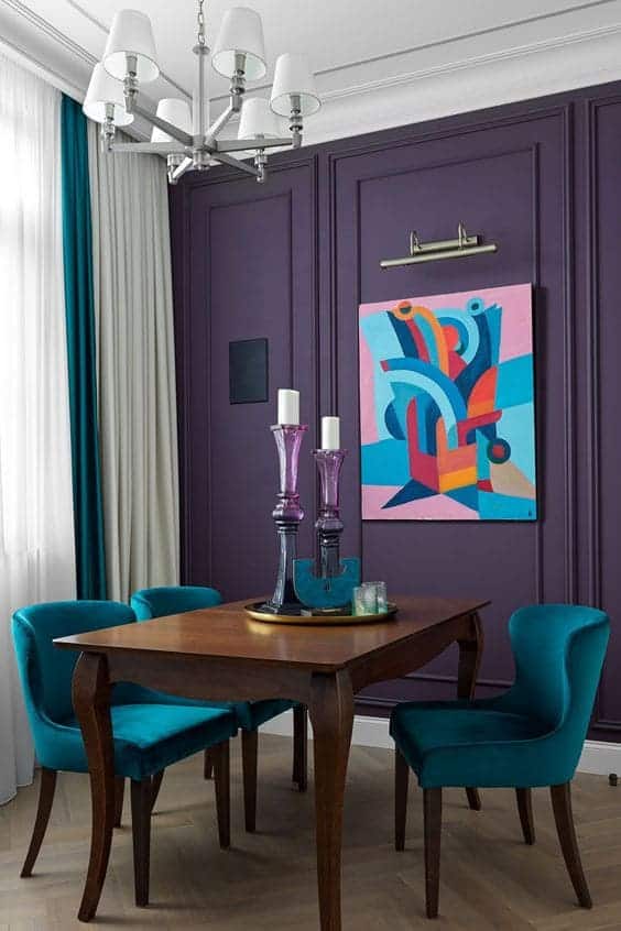 Purple with Ash Blue home interior