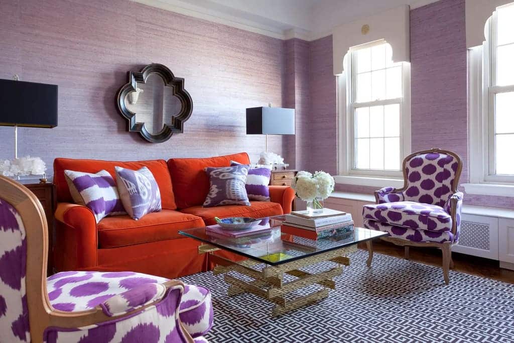 Purple with Tangerine home interior