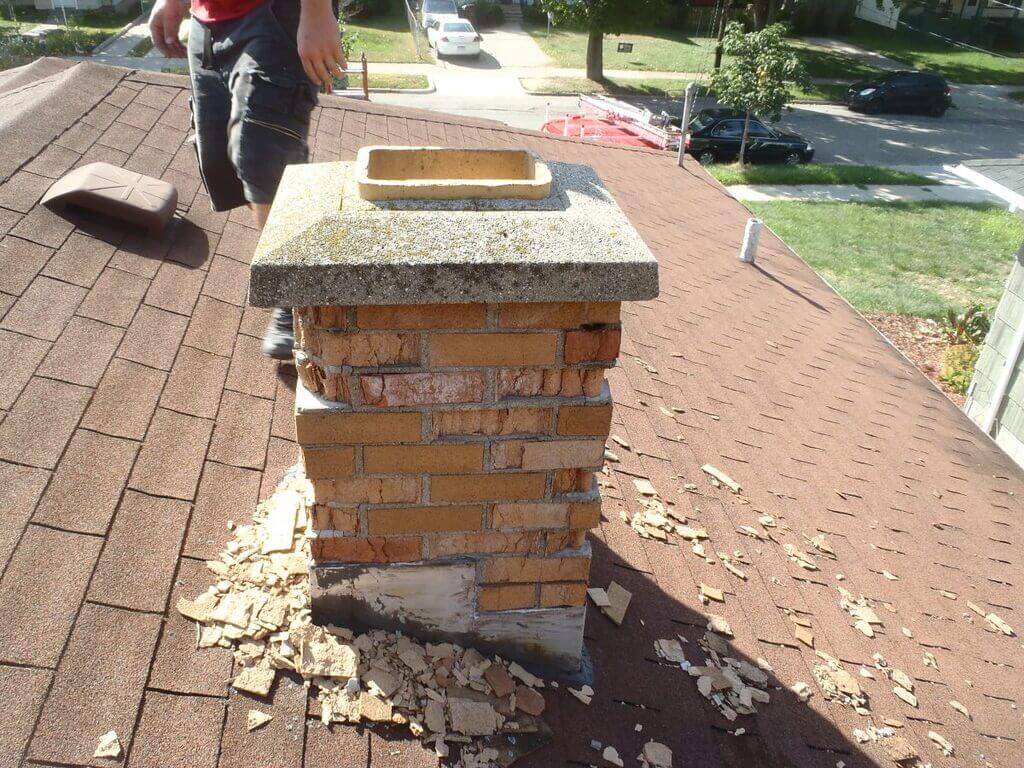 Damaged Chimney Flashing is a sign of Deterioration of Roofs