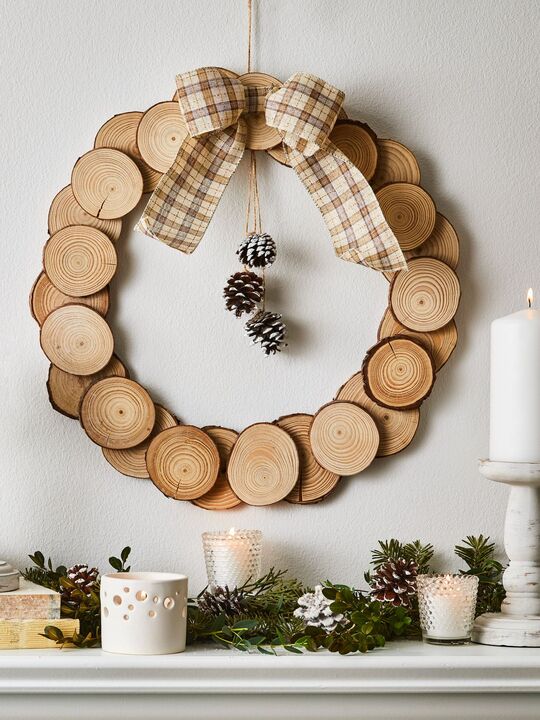 Farmhouse Wood Slice Wreath