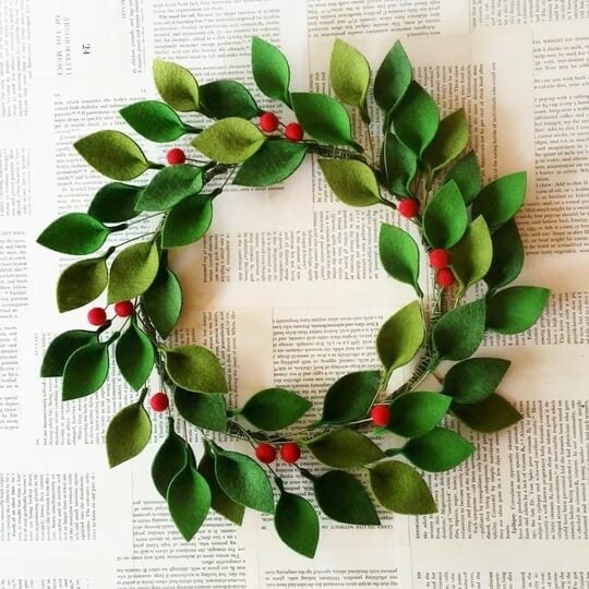 Felt Leaf Wreath