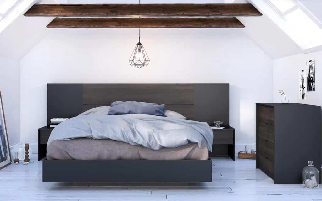  A Floating Bed Frame with Floating Tables