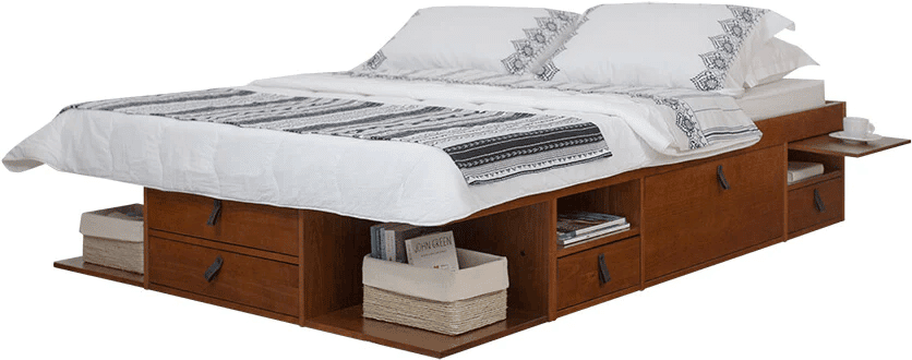 A Stylish Storage floating bed diy