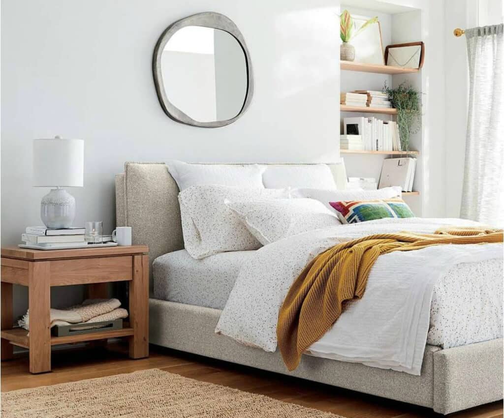 White Floating Bed