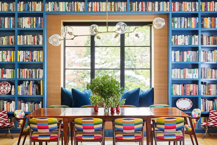 books in Dining space