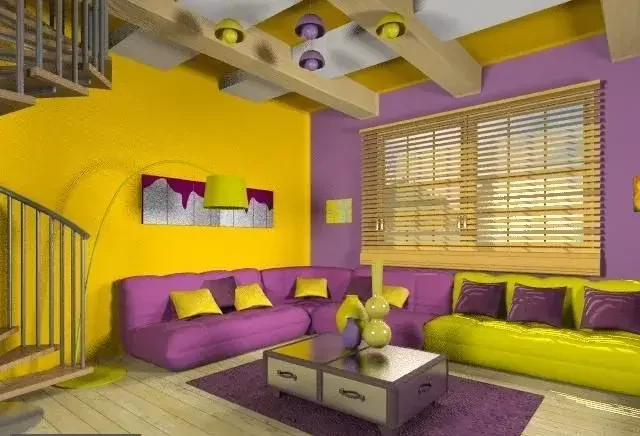 modern two colour combination for living room
