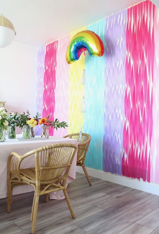 rainbow theme dining room