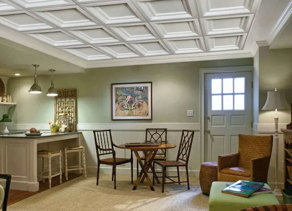 Add Elegant White to Your Coffered Ceiling Ideas