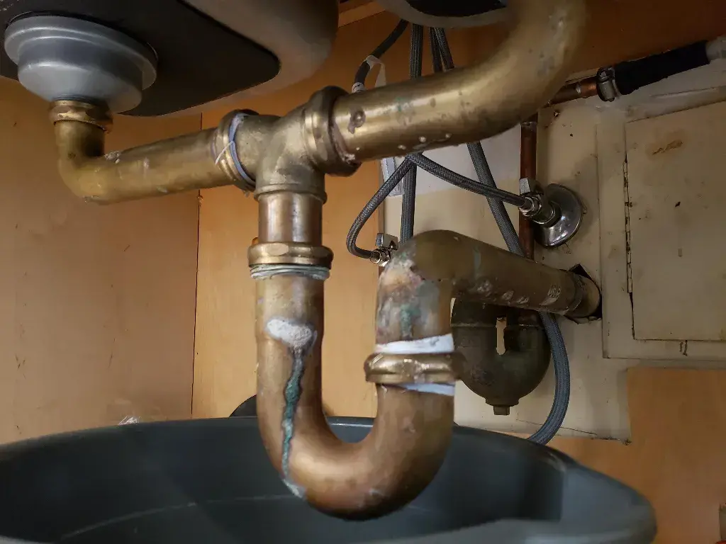 Kitchen Sink copper Piping