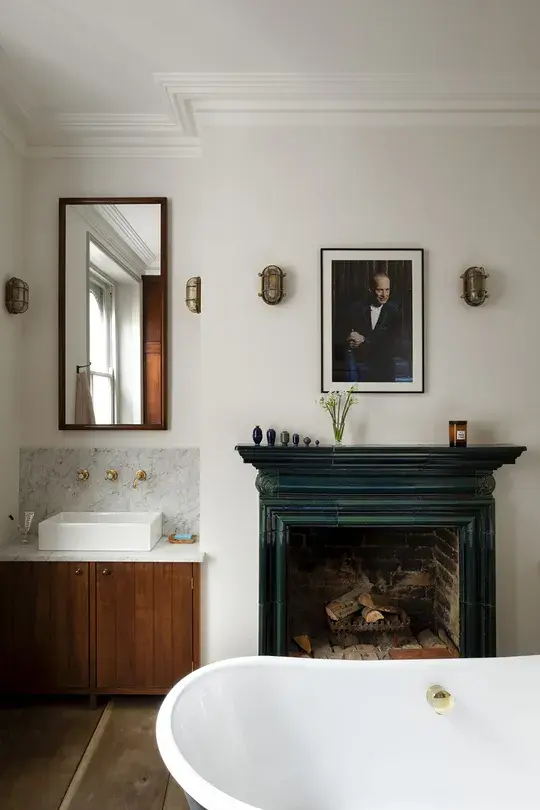 Master Bathroom Ideas with Fireplace