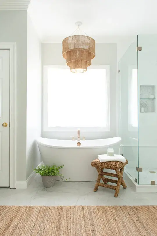 Overhead Chandelier luxury master bathroom ideas