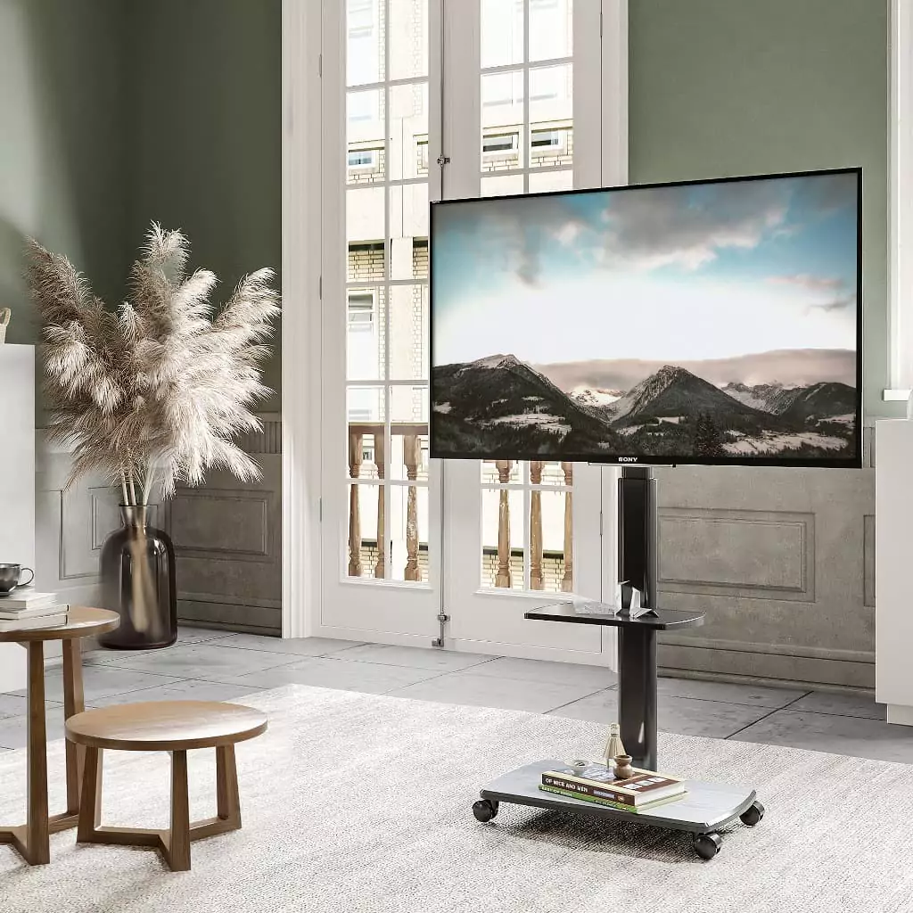 Multifunctional Rolling TV Stand – Perfect for Any Room