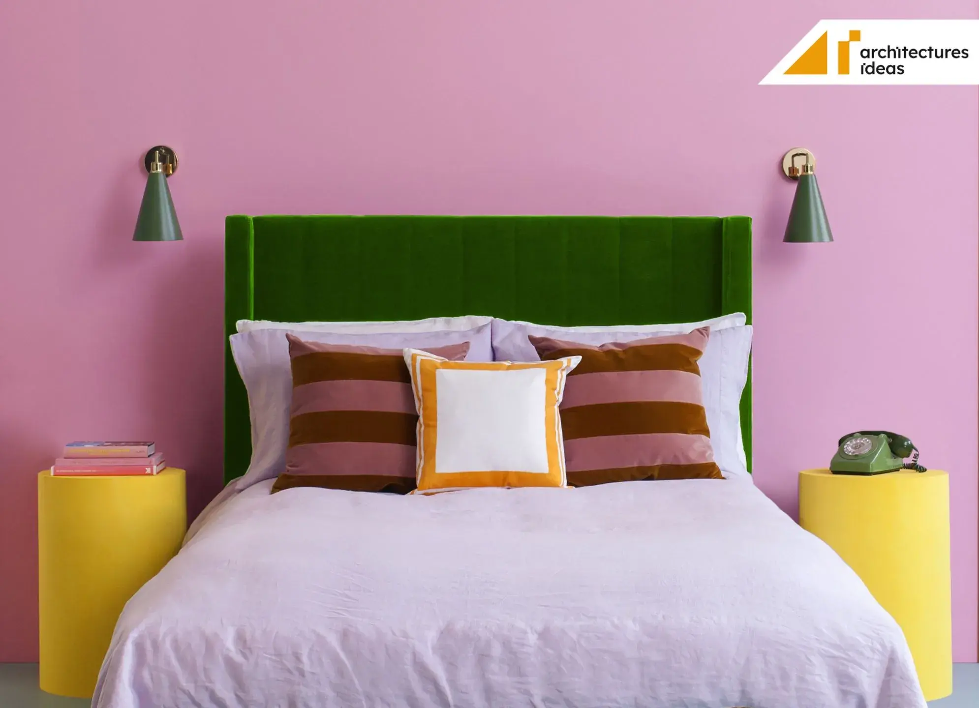 Pink Two Colour Combination For Bedroom Walls.webp