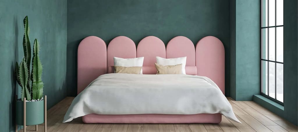 dual color pink two colour combination for bedroom walls