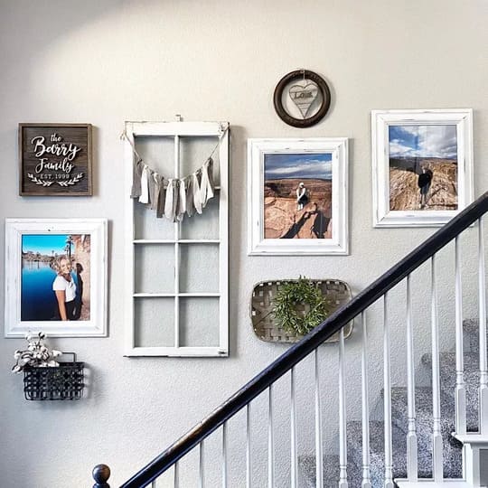 Farmhouse-inspired Stairs Wall Decor Ideas