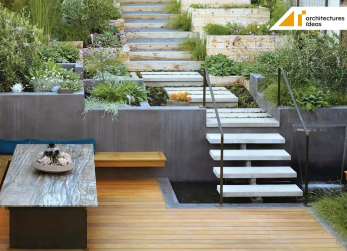 sloped backyard idea