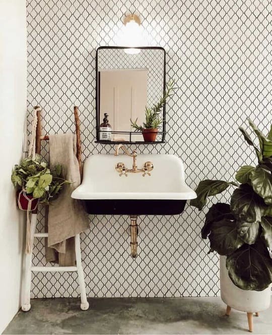 Decorative Bathroom with Vintage Basin