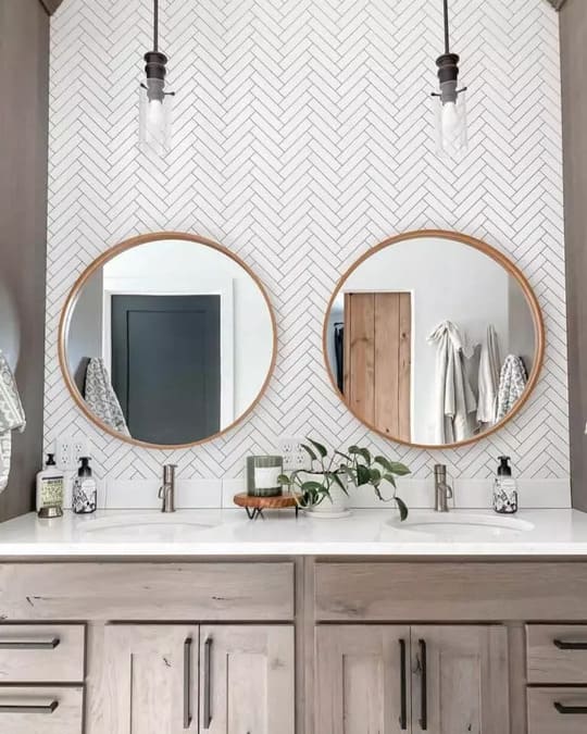 white tiles with black grout