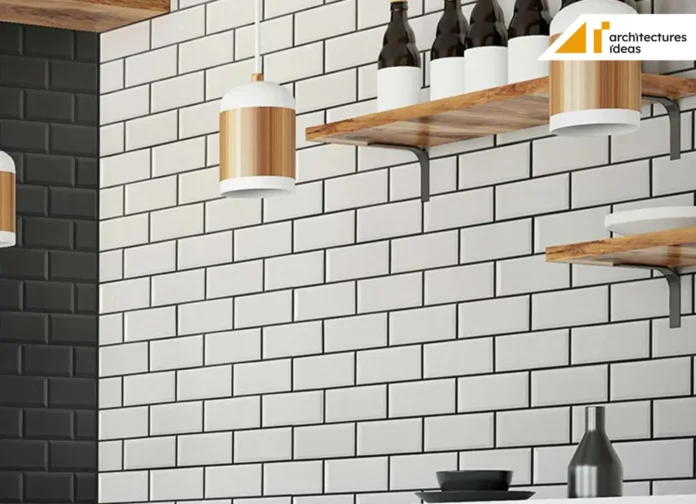 white tiles with black grouts
