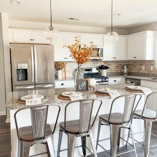 white kitchen cabinets with backsplash