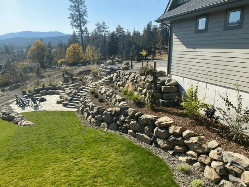 Uncut Boulders Fence idea