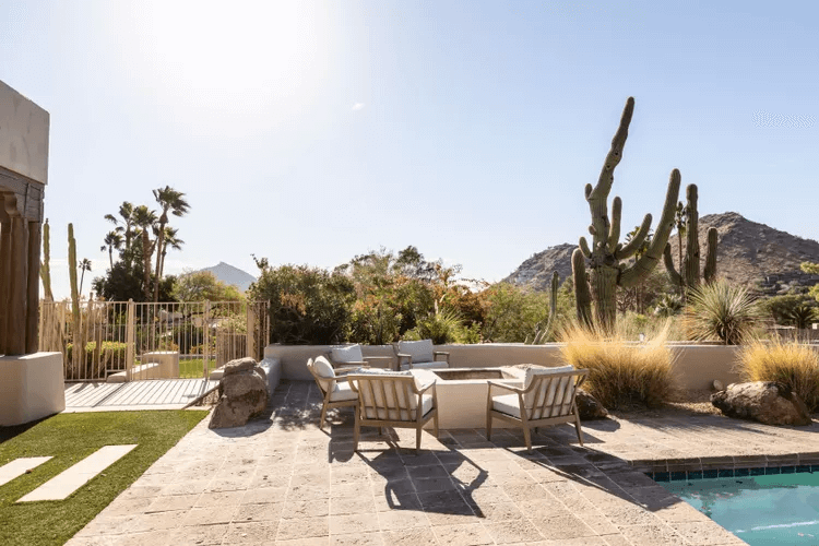 A Desert Oasis with a Paver Patio