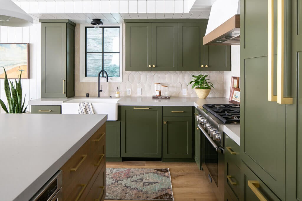 Olive Green in kitchen