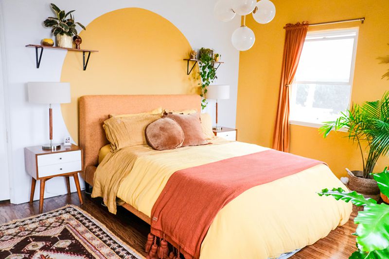 Orange Monochromatic Bedroom Color