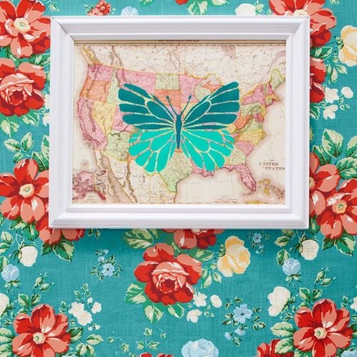 Butterfly Stenciled Artwork