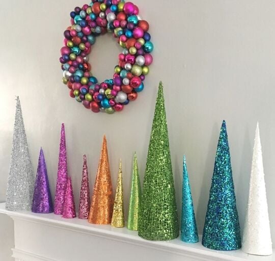 Glittered Rainbow Christmas Tree