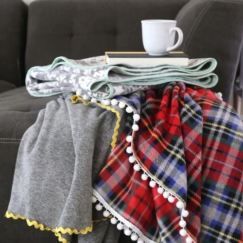 Homemade flannel blanket